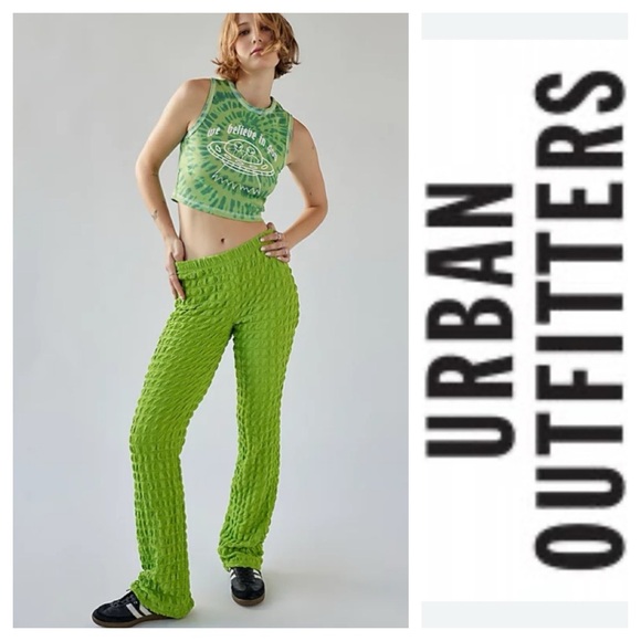URBAN OUTFITTERS Uo Tanya Knit Bubble Pant In Green - Picture 1 of 13